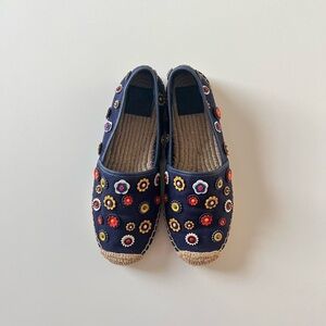 Tory Burch marguerite floral espadrille flats